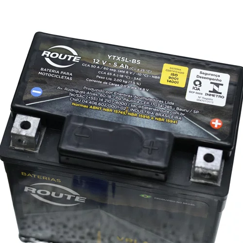 Bateria YTX5L-BS ROUTE | 12V 5Ah | Selada VRLA | Moto