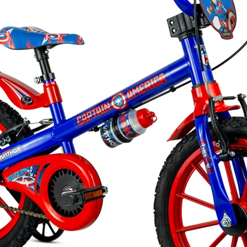 Bicicleta Aro 16 Capitao América com Rodinhas