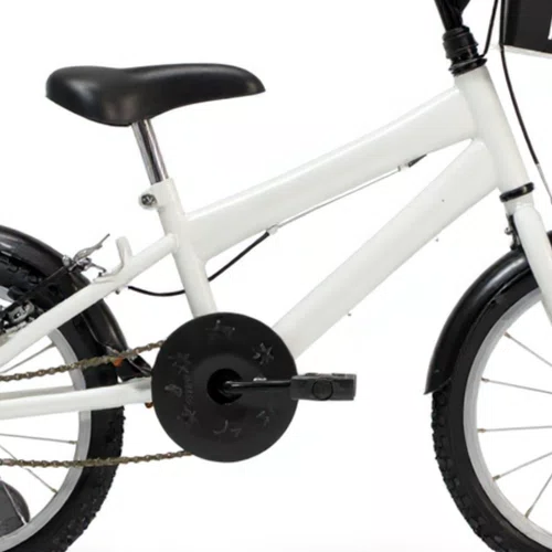 Bicicleta 16 Masculina Branca Infantil Aro Alumínio Preto