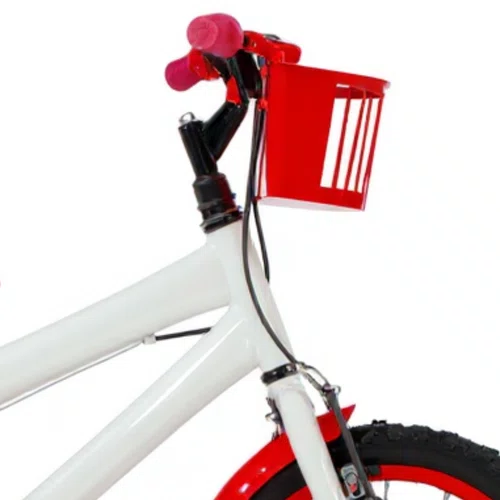 Bicicleta 16 Masculina Branca Infantil Aro Alumínio Vermelho