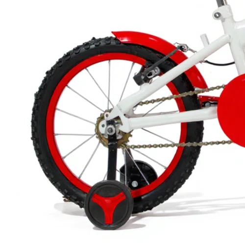 Bicicleta 16 Masculina Branca Infantil Aro Alumínio Vermelho