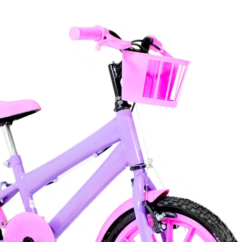 Bicicleta 16 Feminina Lilas Infantil Rodas Nylon Rosa