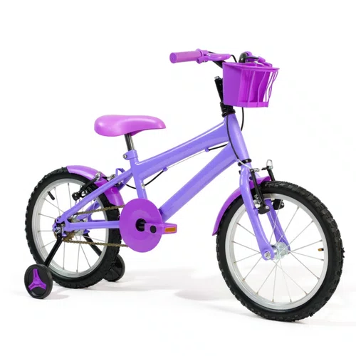 Bicicleta 16 Feminina Lilás Infantil Aro Alumínio