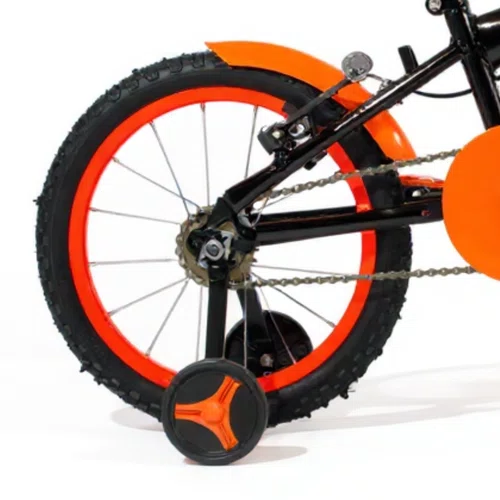 Bicicleta 16 Masculina Preto Infantil Aro Alumínio Laranja