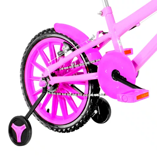 Bicicleta 16 Feminina Rosa Infantil  Rodas Nylon Pink