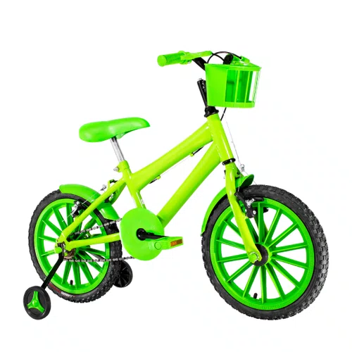 Bicicleta 16 Masculina Verde Claro Infantil Rodas Nylon Verde