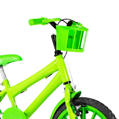 Bicicleta 16 Masculina Verde Claro Infantil Rodas Nylon Verde