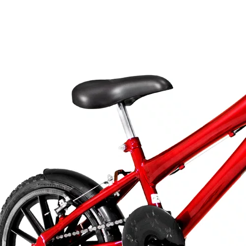 Bicicleta 16 Masculina Vermelha Infantil Rodas Nylon Preta