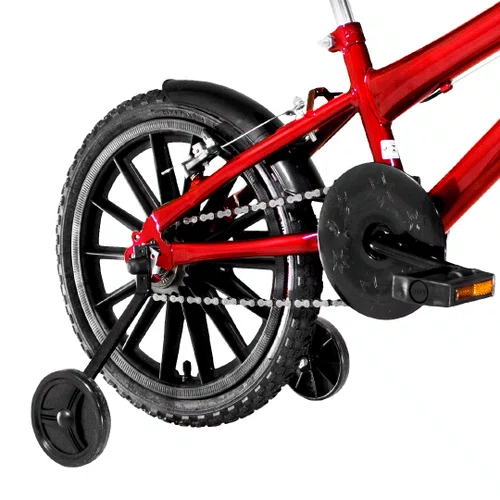 Bicicleta 16 Masculina Vermelha Infantil Rodas Nylon Preta