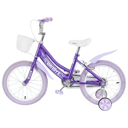 Bicicleta Infantil Aro 16 Lilás com Glitter e Cestinha Unitoys
