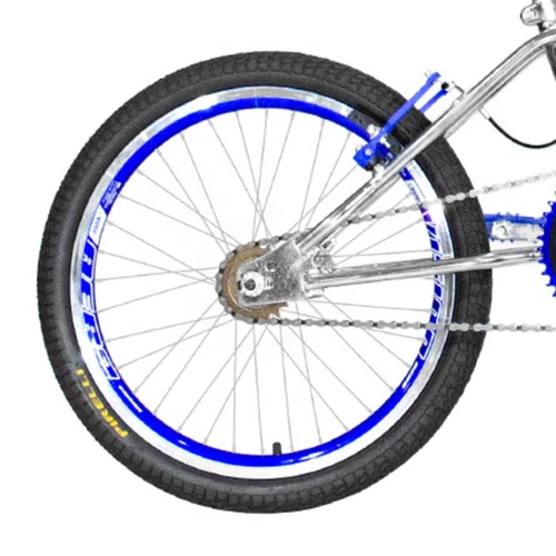 Bicicleta 20 Cromada Cross Aro Aero 20 Azul