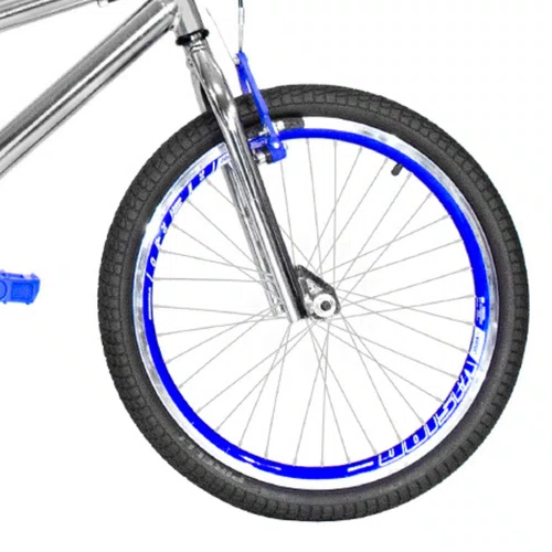 Bicicleta 20 Cromada Cross Aro Aero 20 Azul