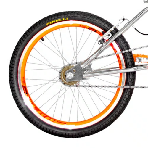 Bicicleta 20 Cromada Cross Aro Aero 20 Laranja