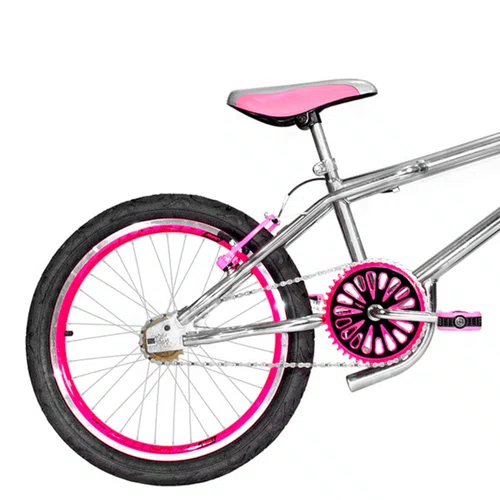 Bicicleta 20 Cromada Cross Aro Aero 20 Pink