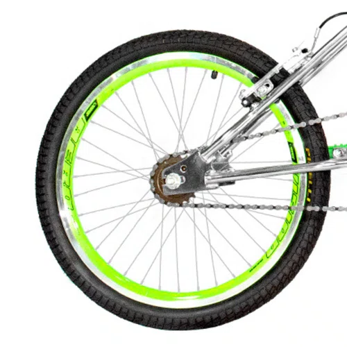 Bicicleta 20 Cromada Cross Aro Aero 20 Verde Neon