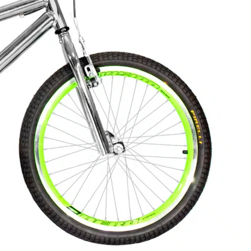 Bicicleta 20 Cromada Cross Aro Aero 20 Verde Neon