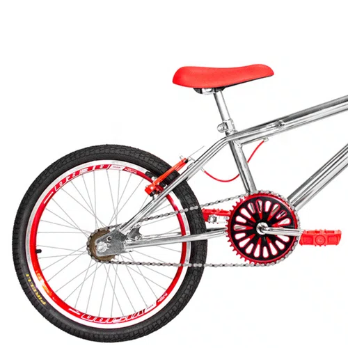 Bicicleta 20 Cromada Cross Aro Aero 20 Vermelho