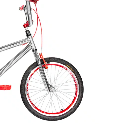 Bicicleta 20 Cromada Cross Aro Aero 20 Vermelho