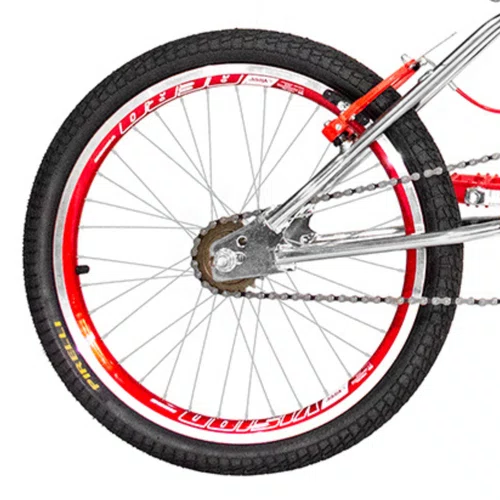Bicicleta 20 Cromada Cross Aro Aero 20 Vermelho