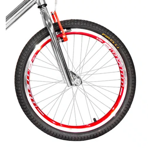 Bicicleta 20 Cromada Cross Aro Aero 20 Vermelho