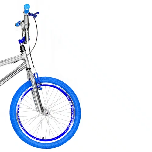 Bicicleta 20 Cromada Cross Aro Aero Azul com Pneu Azul