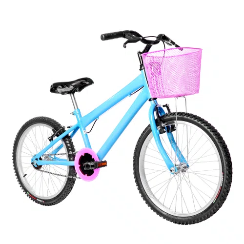 Bicicleta 20 Feminina Azul Claro Infantil Aro Alumínio