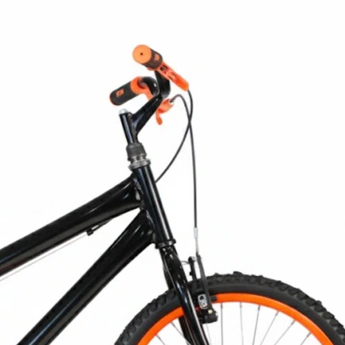 Bicicleta 20 Masculina Preta Infantil Aro Alumínio Laranja
