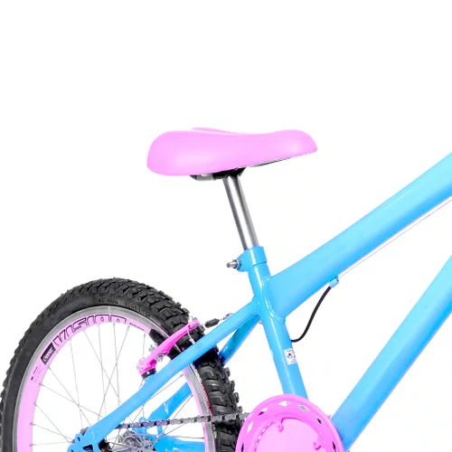 Bicicleta 20 Feminina Azul Claro Infantil Aro Aero Rosa