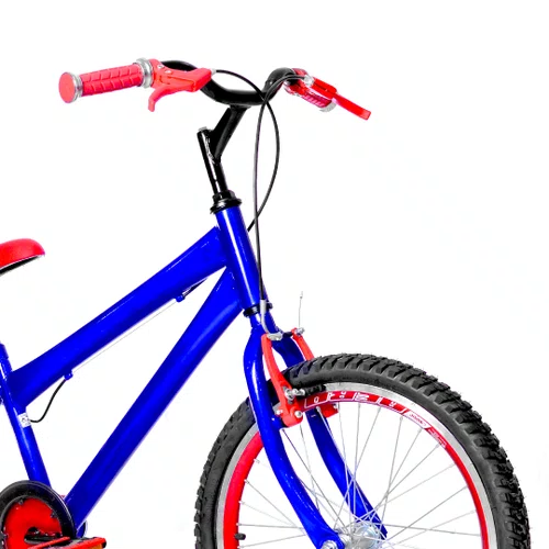 Bicicleta 20 Masculina Azul Infantil Aro Aero Vermelha