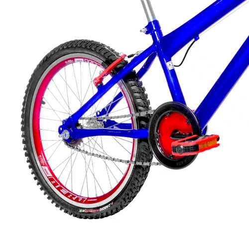 Bicicleta 20 Masculina Azul Infantil Aro Aero Vermelha