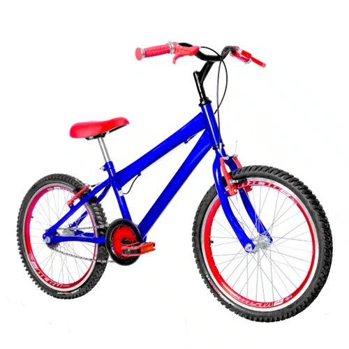 Bicicleta 20 Masculina Azul Infantil Aro Aero Vermelha