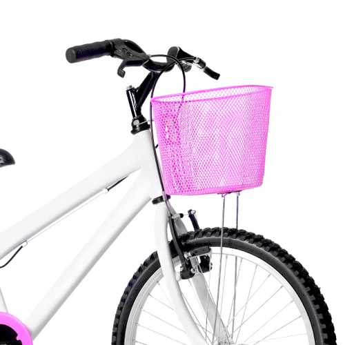 Bicicleta 20 Feminina Branca Infantil Aro Alumínio