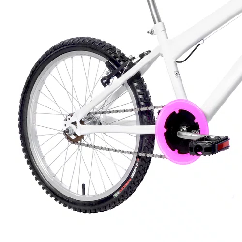 Bicicleta 20 Feminina Branca Infantil Aro Alumínio