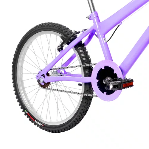 Bicicleta 20 Feminina Lilas Infantil Aro Alumínio