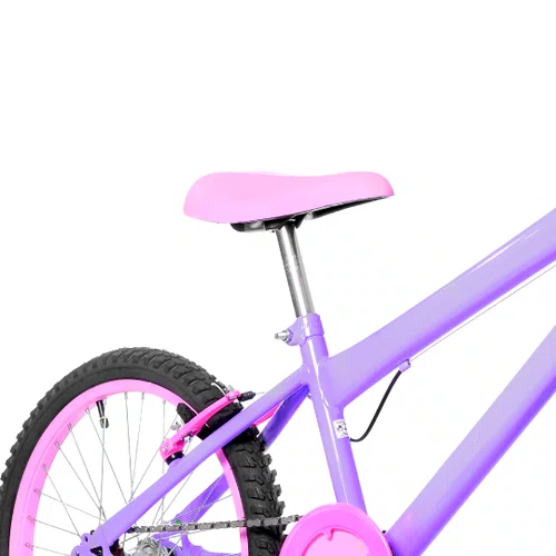 Bicicleta 20 Feminina Lilas Infantil  Aro Alumínio Rosa
