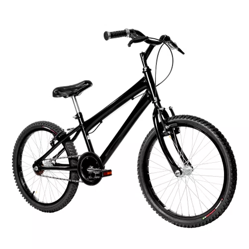 Bicicleta 20 Masculina Preta Infantil Aro Alumínio Preto