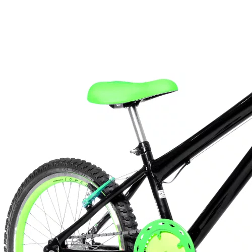 Bicicleta 20 Masculina Preta Infantil Aro Aero Verde Neon