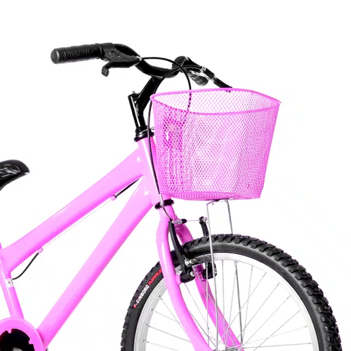 Bicicleta 20 Feminina Rosa Infantil Aro Alumínio