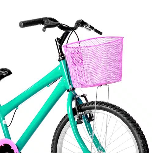 Bicicleta 20 Feminina Verde Agua Infantil Aro Alumínio