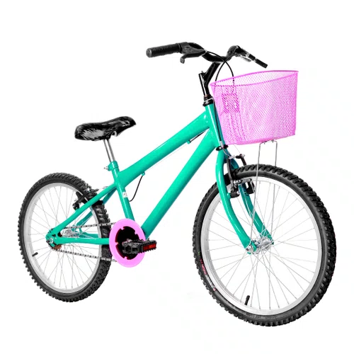 Bicicleta 20 Feminina Verde Agua Infantil Aro Alumínio