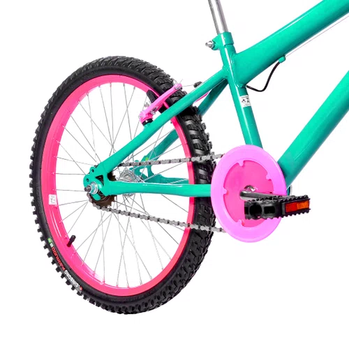 Bicicleta 20 Feminina Verde Água Infantil Aro Alumínio Pink