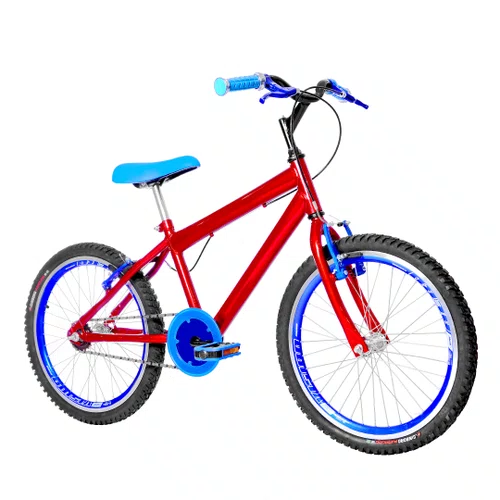 Bicicleta 20 Masculina Vermelha Infantil Aro Aero Azul