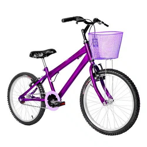 Bicicleta 20 Feminina Violeta Infantil Aro Alumínio