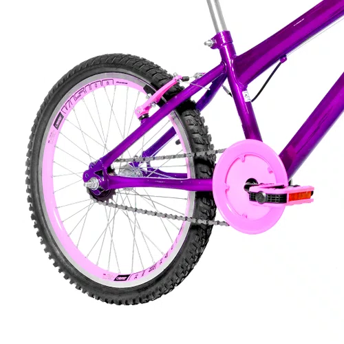 Bicicleta 20 Feminina Violeta Infantil Aro Aero Rosa