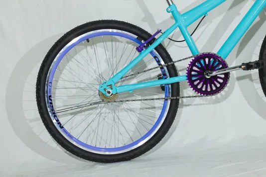 Bicicleta 24 Feminina Azul Claro Aro Aero Lilás