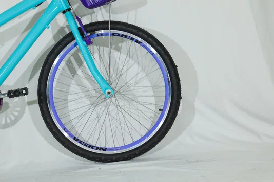 Bicicleta 24 Feminina Azul Claro Aro Aero Lilás