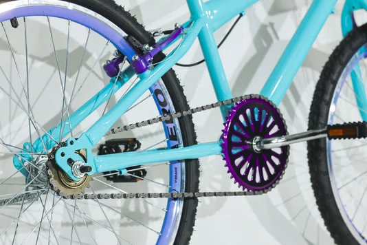 Bicicleta 24 Feminina Azul Claro Aro Aero Lilás