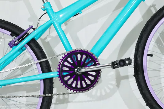 Bicicleta 24 Feminina Azul Claro Aro Alumínio Lilás