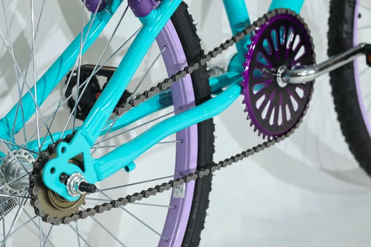 Bicicleta 24 Feminina Azul Claro Aro Alumínio Lilás