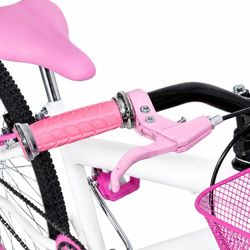 Bicicleta 24 Feminina Branca Aro Aero Rosa